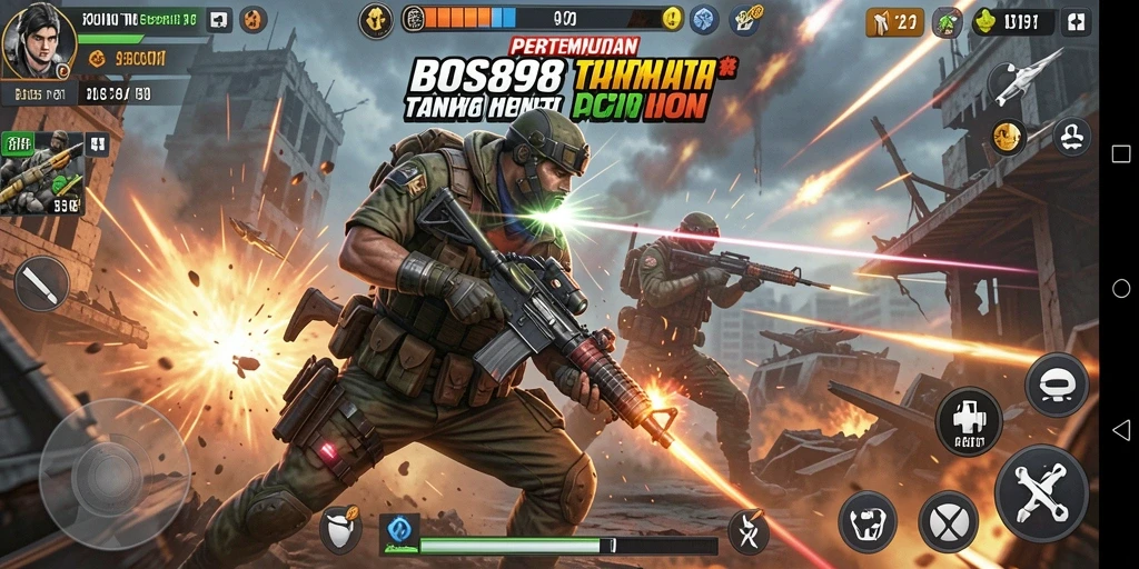Gameplay intens dan seru dalam BOS898 saat bertempur melawan musuh.