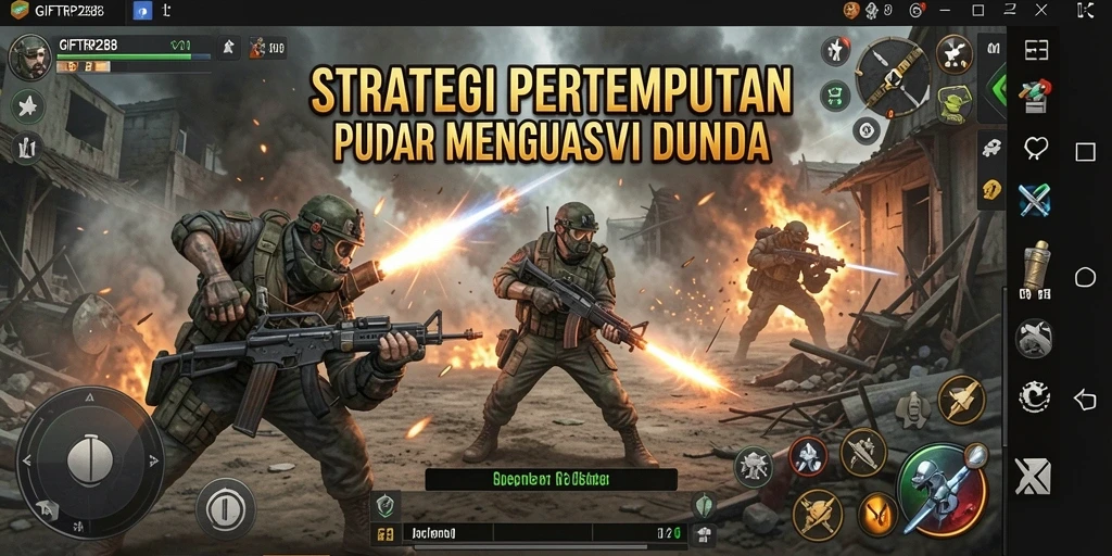 Screenshot strategis dari gameplay GIFTRP288 yang menampilkan pertempuran penuh aksi.