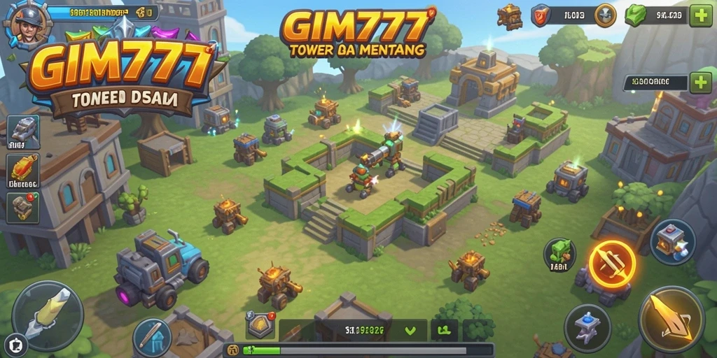 Tangkapan layar gameplay GIM777 menampilkan aksi seru dalam Tower Defense.