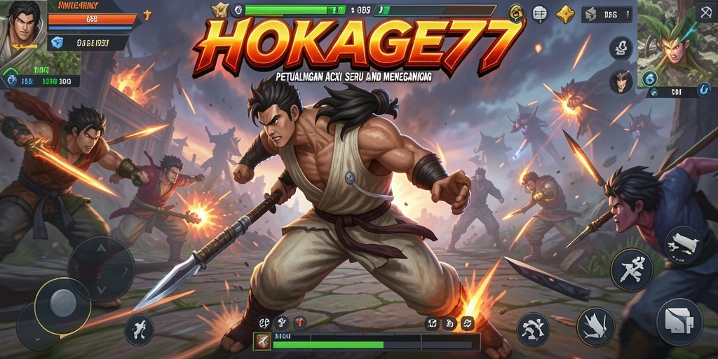 Gameplay seru penuh aksi di HOKAGE77 dengan pertempuran epik.
