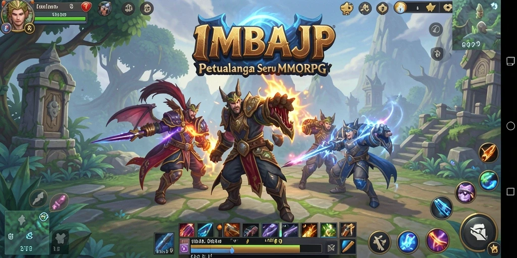 Tampilan utama gameplay <strong>IMBAJP</strong> dengan karakter dan petualangan epik.