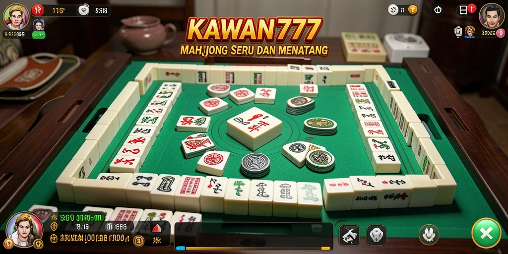 Tampilan gameplay menarik KAWAN777 dengan grafis ubin Mahjong.