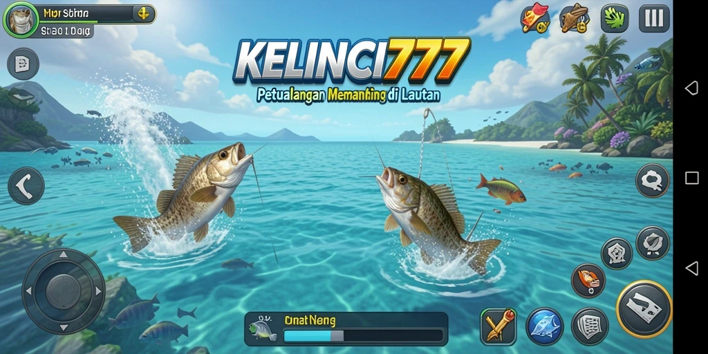 Tampilan gameplay KELINCI777 dengan suasana memancing yang menawan.