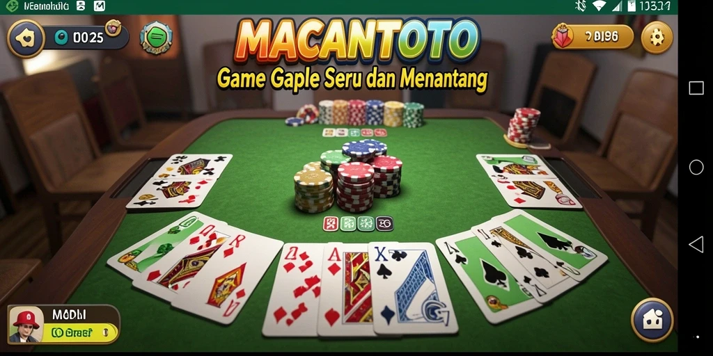 Tampilan gameplay seru dalam MACANTOTO, pengalaman Gaple yang mendebarkan.
