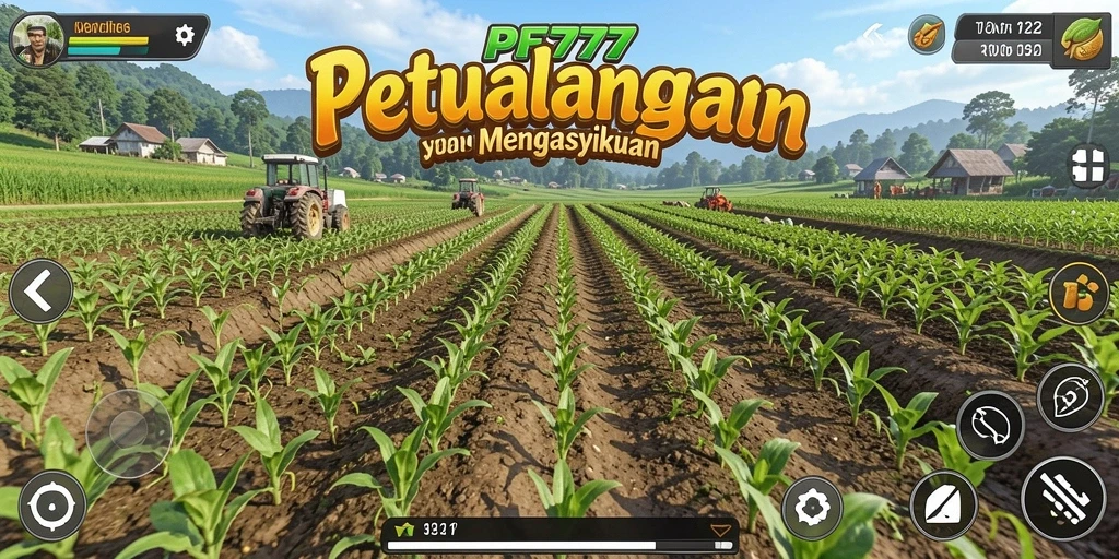 Gameplay <strong>PF777</strong> menampilkan aktivitas bertani yang seru dan interaktif.