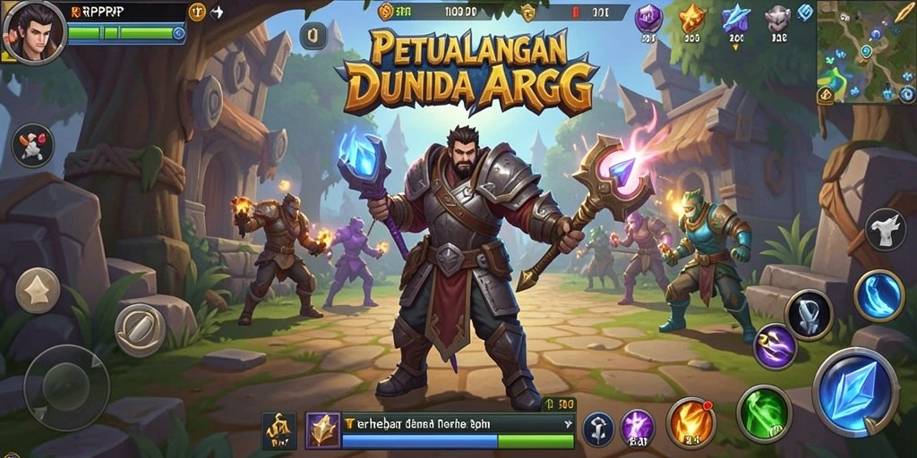 Screenshot gameplay RPRPRP menunjukkan aksi pertempuran yang mendebarkan dan grafis yang menawan.
