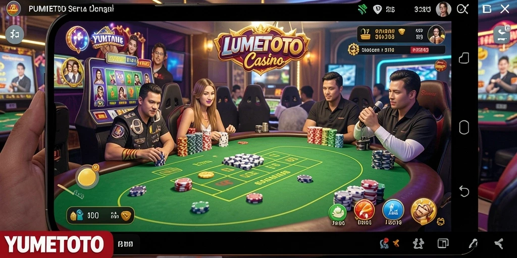 Screenshot gameplay YUMETOTO dengan dealer profesional.